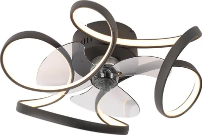Produktbild von DeckenventilaTor Schwarz 55cm inkl LED Dimmbar mit Fernbedienung Mandy