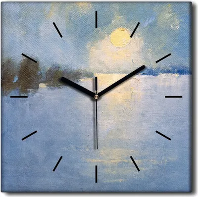 Produktbild von Coloray Uhr auf Leinwand 30x30 cm Wand Uhr Dekoration Wohnzimmer Segeltuch schwarze Hände -Sonnenaufganghimmel