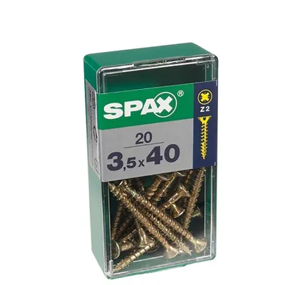 Produktbild von SPAX Universalschraube, 5 x 20 mm, 20 Stück, Vollgewinde, Senkkopf, Kreuzschlitz Z2, 4CUT, YELLOX - 4081020500201