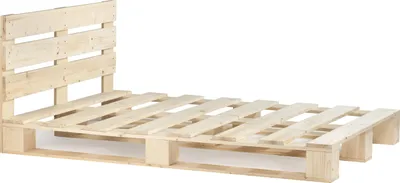 Produktbild von Lermowood Palettenbett 160 x 200 cm mit Kopfteil Natur Holzbett Massivholzbett Bett aus Paletten Seniorenbett Kinderbett Jugendbett