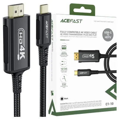 Produktbild von Acefast C1 Usb-C / Hdmi Videokabel 4K 60Hz Hdr 1,8M - Schwarz
