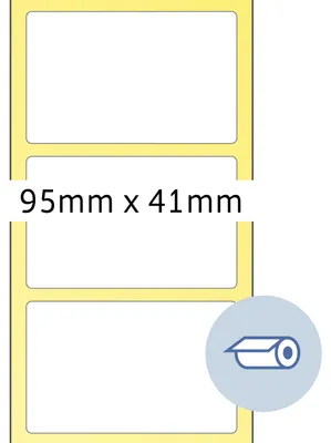 Produktbild von Rollenetiketten weiß 95x41 mm Papier matt 2000 St.