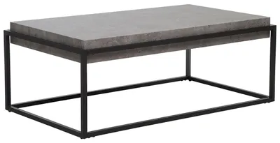 Obrázek produktu pro BELIANI Konferenční stolek šedý černý imitace betonu kovový rám 115 x 64 cm obdélníkový moderního industriální styl