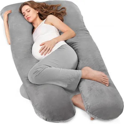 Immagine prodotto di Cuscino per la gravidanza per dormire - Cuscino a forma di corpo intero per la gravidanza - Cuscino per la gravidanza che offre supporto per la schiena e i fianchi