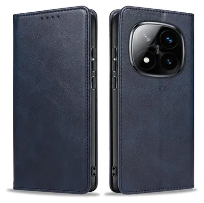 Produktbild von Handyhülle für Xiaomi Redmi Note 14 Pro+ 5G Kunstleder Flip Cover Hülle Klapphülle Case Kartenfach Farbe: Blau