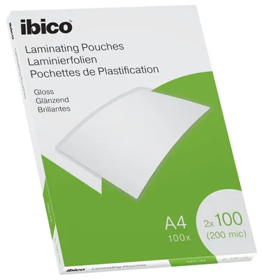 Image de Film de plastification pour format A4, 100 microns, brillant, lot de 100 feuilles, transparent