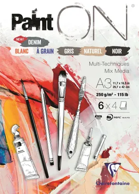 Immagine prodotto di Clairefontaine Paint'On 115Lb N°6 Pad assortiti Skicář 24 A3 250 g