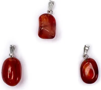 Immagine prodotto di Ciondolo con pietra preziosa di agata rossa forata - confezione da 5 pezzi - ± 1-2,5 cm