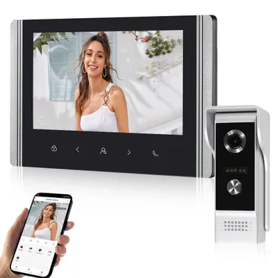Zdjęcie produktu dla Wideo domofon z 7-calowym kolorowym wyświetlaczem LCD-IPS - rozdzielczość 1080p HD