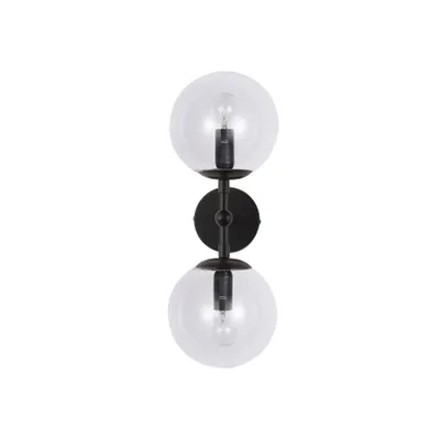 Image de Applique murale Dorado noire et transparente, 2xE14x40W, verre, dimensions : 42x15x20 cm, IP20, Light Prestige