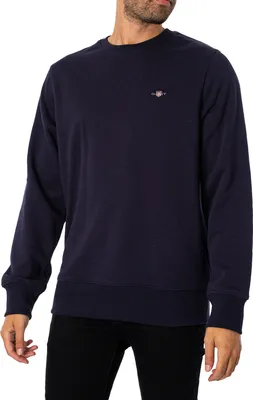 Produktbild von GANT Schild-Sweatshirt mit Rundhalsausschnitt, Blau 4XL