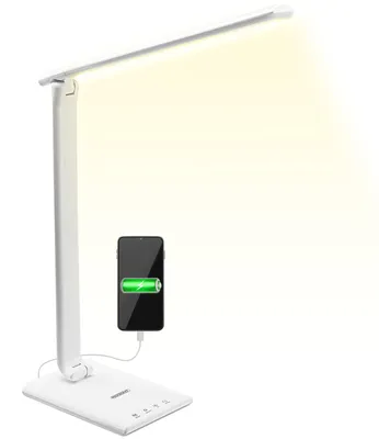 Immagine prodotto di Monzana Lampada LED da Scrivania 5 Luminosità Touch Control Porta USB Cellulare/Tablet 12W Bianco