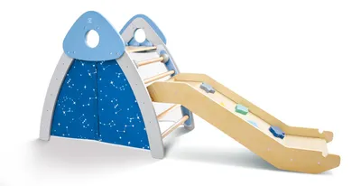 Produktbild von 4-in-1-Klettergerüst aus Holz für Kinder mit Leiter und Rutsche