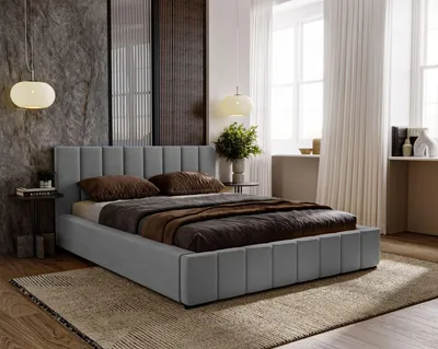 Obrázek produktu pro Manželská postel 180x200 s úložným prostorem CULPEPER - ocelová šedá