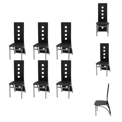Produktbild von vidaXL Esszimmerstühle 6 Stk. Kunstleder Schwarz -  Esszimmerstühle