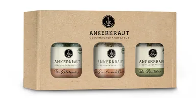 Produktbild von AnkerkrautGrüne Box mit Sour Cream & Onion, Kräuter Dressing und Basilikum