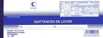 Produktbild von ELVE carnet ''Recu avec TVA'', 96 x 210 mm 50 feuilles, autocopiant 231
