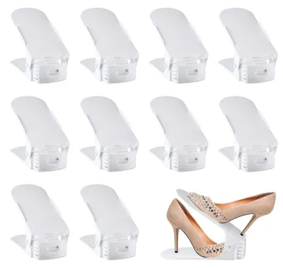Image de Étagère à chaussures Étagère à chaussures - Réglable et double couche - 10 pièces - Polypropylène antidérapant