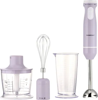 Produktbild von SILVERCREST 3 in 1 Stabmixer-Set Mixer stufenlos einstellbar 600 Watt lila