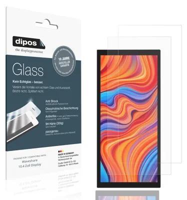 Produktbild von 2x Schutzfolie für Waveshare 10.4 Zoll Display matt - Anti-Shock 9H Folie dipos Glass Kunststoffglas