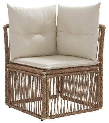 Image de Canapé d'angle VidaXL en polyrotin beige