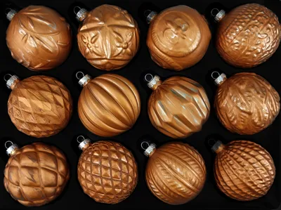 Produktbild von 12 Weihnachtskugeln Glas Christbaumkugeln Christbaumschmuck braun beige Ø 8cm