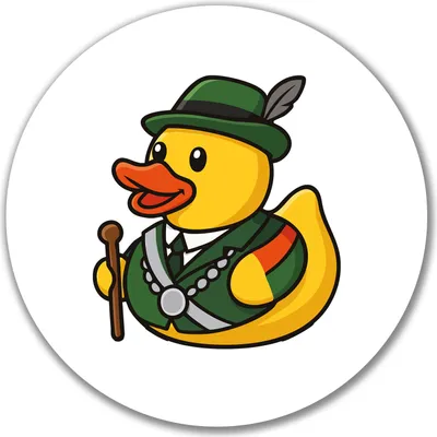 Produktbild von Huuraa Aufkleber Quietscheente Schützenkönig Gummiente Schützenfest 10cm rund Sticker Geschenkidee