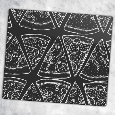 Produktbild von Glas-Herdabdeckplatten Glaskeramikkochfeld-Abdeckung Spritzschutz Glas 60 cm x 52 cm - Pizza Motiv