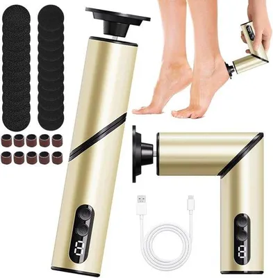 Productafbeelding van Elektrische eeltverwijderaar en nagelpolijstapparaat - 2-in-1 vouwbaar - 90° snoerloos - Professionele pedicure set