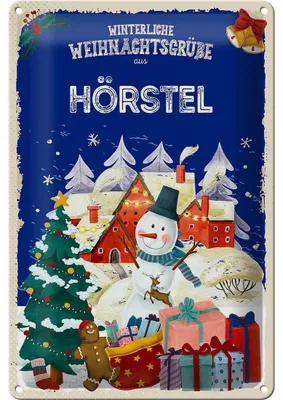 Produktbild von Blechschild Weihnachtsgrüße aus HÖRSTEL 20x30cm