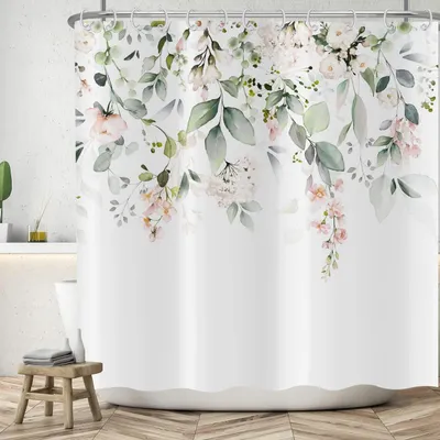 Obrázok produktu pre Kvetinový sprchový záves 180x200 cm s 12 háčikmi