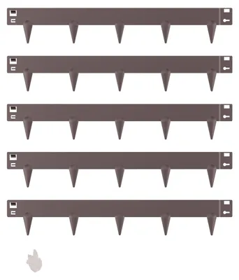 Obrázek produktu pro VEVOR lemování trávníku, 5 kusů, 990 x 156 x 1,5 mm, robustní lemování trávníku, snadná instalace, rozdělení záhonů, zahradní cesty, hnědá barva