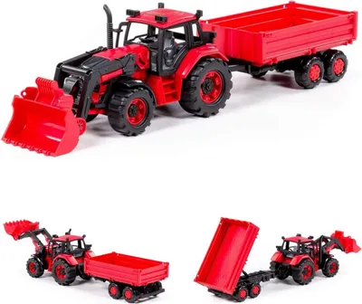 Produktbild von Polesie Spielzeug-Traktor 91871 Anhänger Frontschaufel Schwungantrieb Radlader rot