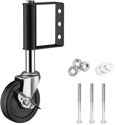 Produktbild von Hektorrad mit Feder - Torrollen - Zaunverschiebung - Integrierte Bremse - 100 mm Rad - Schwarz