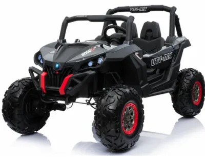 Produktbild von UTV - MX - 2-Sitzer Kinder Elektroauto - mit Fernbedienung - 4x4 - Gummireifen - Ledersitz - Schwarz