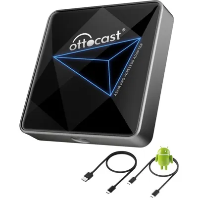 Obrázok produktu pre Bezdrôtový adaptér do auta s Androidom Ottocast A2Air Pro pre smartfón – kompatibilný s továrenským káblovým vozidlom Carplay (rok: 2016-2024)