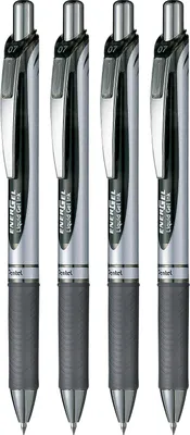 Obrázok produktu pre Pentel BL77 Energel XM, fixačná pero s guľôčkou, 0,7 mm, čierna - sada 4 kusov