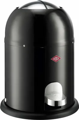 Obrázek produktu pro Wesco Mini Master pedálový koš na kosmetiku, odpadkový koš, koš na odpadky, koš na kosmetiku, ocelový plech, černý, 6 l, 180112-62