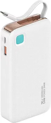 Produktbild von Usams Powerbank Ze Zwijanym Kablem Usb-C Retractable 10000 Mah Pd 20W Fast Charge Xy Series Biały/White 10Kcd22402 (Us-Cd224)