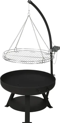 Produktbild von Außenkamin mit Grill Vaggan, Metall, 60x127 cm, schwarz/silber