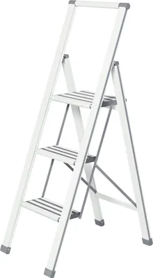 Produktbild von WENKO Alu Klapp Tritt Leiter faltbar robust Haushalt Stehleiter Aluminium 3stuf