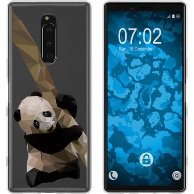 Produktbild von PhoneNatic Case kompatibel mit Sony Xperia 1 Silikon-Hülle Vektor Tiere Panda M4