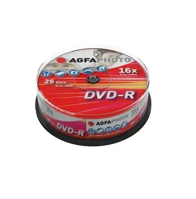 Produktbild von AgfaPhoto DVD-R 4.7GB 16x, CakeBox, 25 pcs, 4,7 GB, DVD-R, 120 min, Tortenschachtel, .
