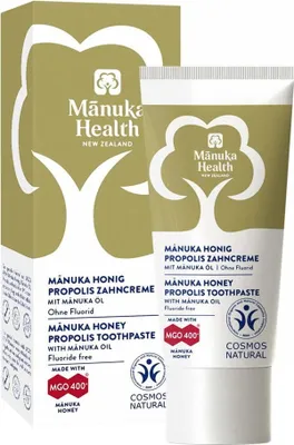 Immagine prodotto di Dentifricio al miele Manuka - MGO 400+ con propoli, senza fluoruro, 20 ml, confezione da 10