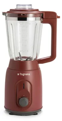 Zdjęcie produktu dla Tognana Porcellane D2DFU01IRRO, Blender stołowy, 0,8 l, Funkcja pulse, Rozgniatacz do lodu, 300 W, Czerwony