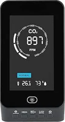 CO2-Messgerät - Luftqualitätsmessgerät - CO2-Überwachung - Tragbar - Thermometer - Hygrometer