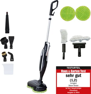 Produktbild von Livington Steam Twister schwarz – Mega Spar Set – Dampfreiniger inkl. Zubehör