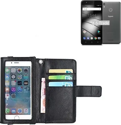 Produktbild von K-S-Trade Handy Hülle Schutz Hülle Kompatibel mit Gigaset GS270 Case mit Displayschutz / Schutzfolie Flip Cover Wallet case Etui Hülle schwarz