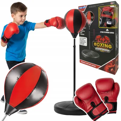 Zdjęcie produktu dla Zestaw Bokserski Boks Dla Dzieci Worek Rękawice Gruszka Boxer Treningowy