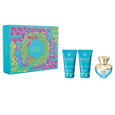 Image de Versace Dylan Turquoise Pour Femme Eau de Toilette, 50 ml + Gel douche, 50 ml + Lait corporel, 50 ml
